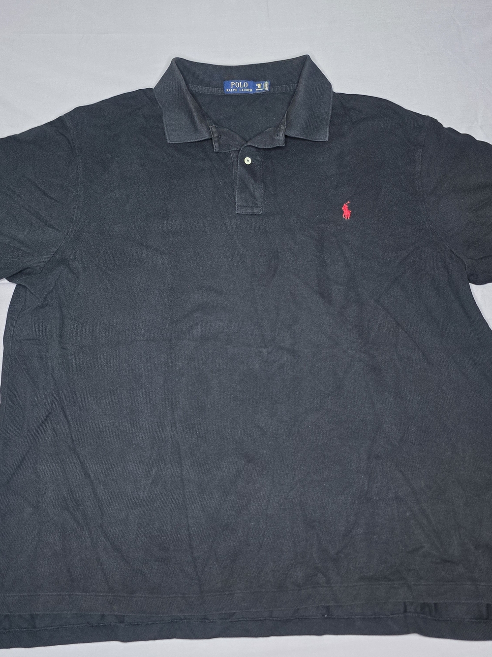 Polo Ralph Lauren Men's 3XB 3G Black Polo Shirt Big & Tall Red Pony